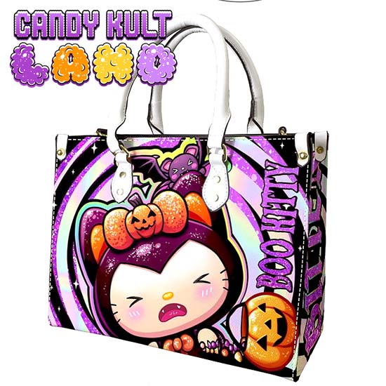 Boo Kitty Origins Bitten Candy Kult Land White PU Leather Crossbody Handbag Candy Kult Bag Boo Kitty Boo Kitty Origins Candy Cult - Candy Kult Land - Wishbone - Boo Kitty - Panku - Frosti - Toxic Kitten - Hex - Heart - Cult Candy - Ca