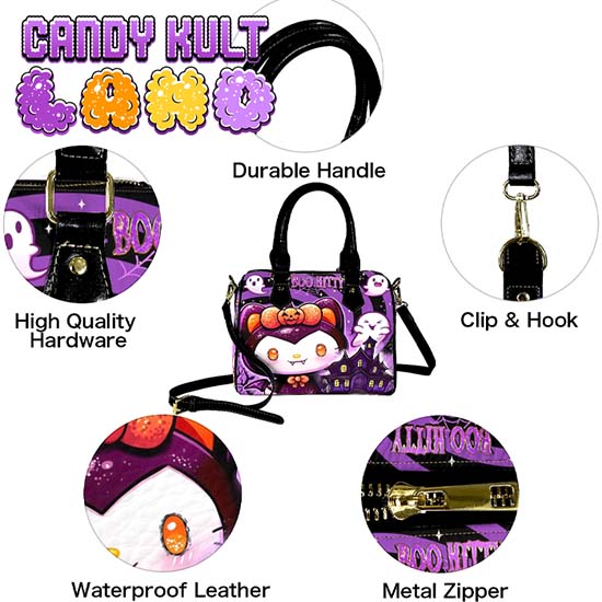 Boo Kitty Origins Candy Kult Land Boston Crossbody Handbag Candy Kult Bag Boo Kitty Boo Kitty Origins Candy Cult - Candy Kult Land - Wishbone - Boo Kitty - Panku - Frosti - Toxic Kitten - Hex - Heart - Cult Candy - Ca
