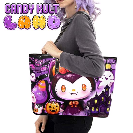 Boo Kitty Origins Candy Kult Land Large Tote Bag Candy Kult Bag Boo Kitty Boo Kitty Origins Candy Cult - Candy Kult Land - Wishbone - Boo Kitty - Panku - Frosti - Toxic Kitten - Hex - Heart - Cult Candy - Ca