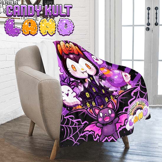 Boo Kitty Origins Candy Kult Land Micro Fleece Blanket Candy Kult 40 x 50 Inch Boo Kitty Boo Kitty Origins Candy Cult - Candy Kult Land - Wishbone - Boo Kitty - Panku - Frosti - Toxic Kitten - Hex - Heart - Cult Candy - Ca
