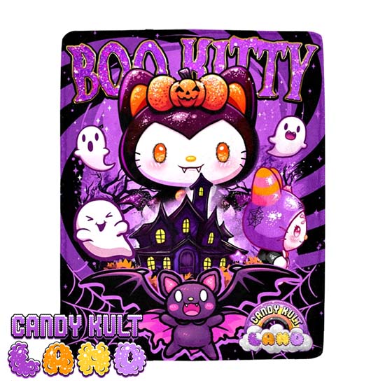 Boo Kitty Origins Candy Kult Land Micro Fleece Blanket Candy Kult 40 x 50 Inch Boo Kitty Boo Kitty Origins Candy Cult - Candy Kult Land - Wishbone - Boo Kitty - Panku - Frosti - Toxic Kitten - Hex - Heart - Cult Candy - Ca