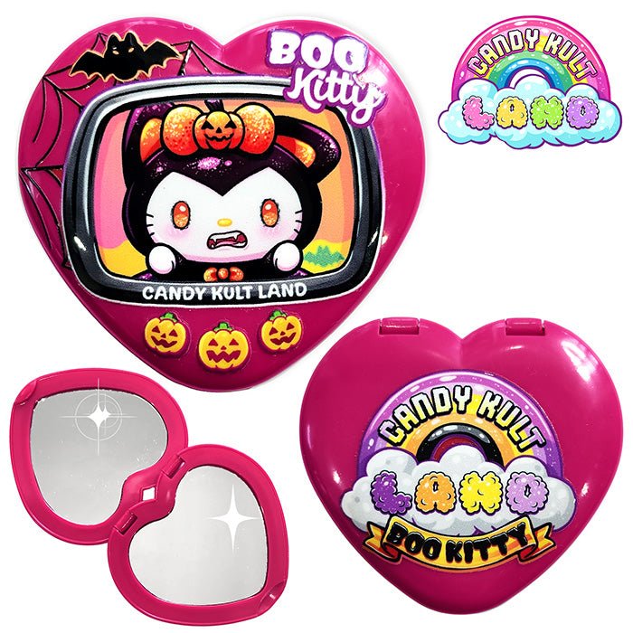 Boo Kitty Starter Set ✦ Poster, Mirror, Pin + Keychain Bundle Candy Kult Bag Boo Kitty Boo Kitty Origins Candy Cult - Candy Kult Land - Wishbone - Boo Kitty - Panku - Frosti - Toxic Kitten - Hex - Heart - Cult Candy - Ca