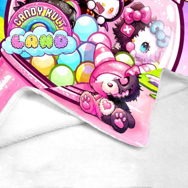 Candy Kult Land Gumball Machine Micro Fleece Blanket Candy Kult 40 x 50 Inch Boo Kitty ck land Diablo Candy Cult - Candy Kult Land - Wishbone - Boo Kitty - Panku - Frosti - Toxic Kitten - Hex - Heart - Cult Candy - Ca