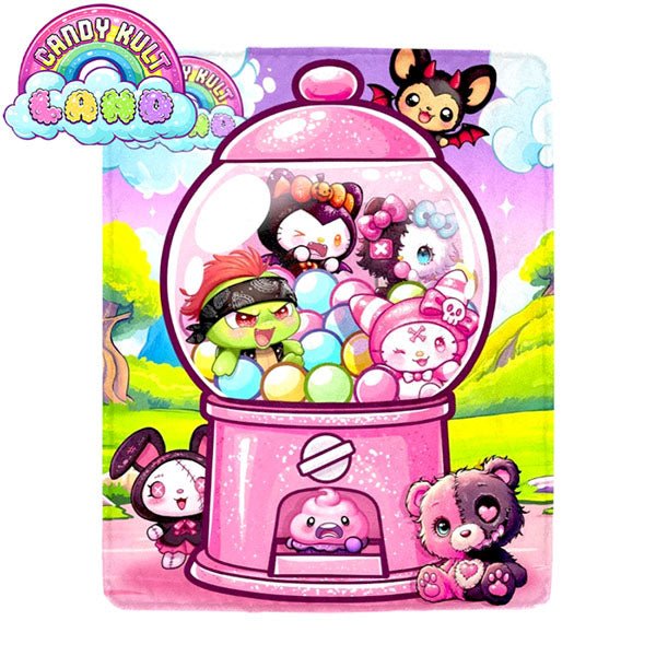 Candy Kult Land Gumball Machine Micro Fleece Blanket Candy Kult 40 x 50 Inch Boo Kitty ck land Diablo Candy Cult - Candy Kult Land - Wishbone - Boo Kitty - Panku - Frosti - Toxic Kitten - Hex - Heart - Cult Candy - Ca