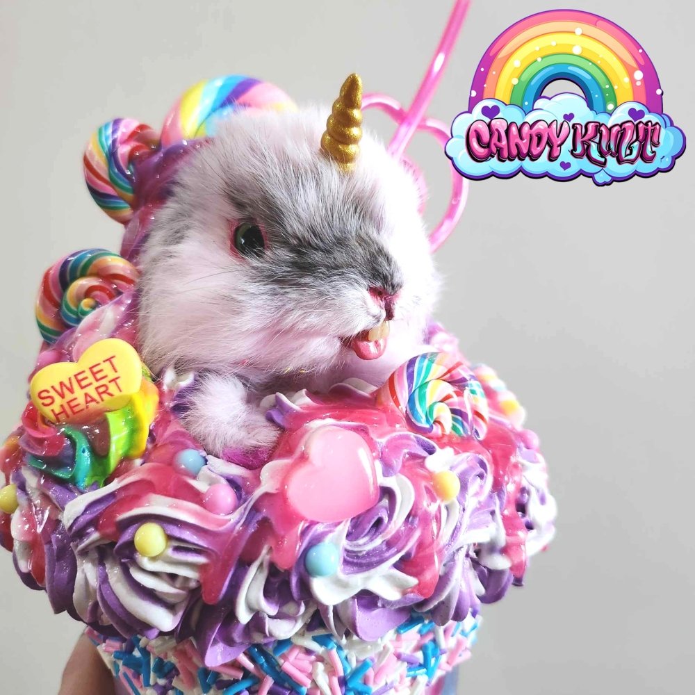 Cotton Candy Milkshake Bunnicorn Candy Kult bunny milkshake taxidermy Candy Cult - Candy Kult Land - Wishbone - Boo Kitty - Panku - Frosti - Toxic Kitten - Hex - Heart - Cult Candy - Ca