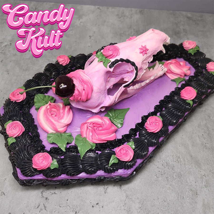 Day of the Dead Sugar Skull Cake Fox Skull Wall Mount Candy Kult Skull Sugar Skull taxidermy Candy Cult - Candy Kult Land - Wishbone - Boo Kitty - Panku - Frosti - Toxic Kitten - Hex - Heart - Cult Candy - Ca