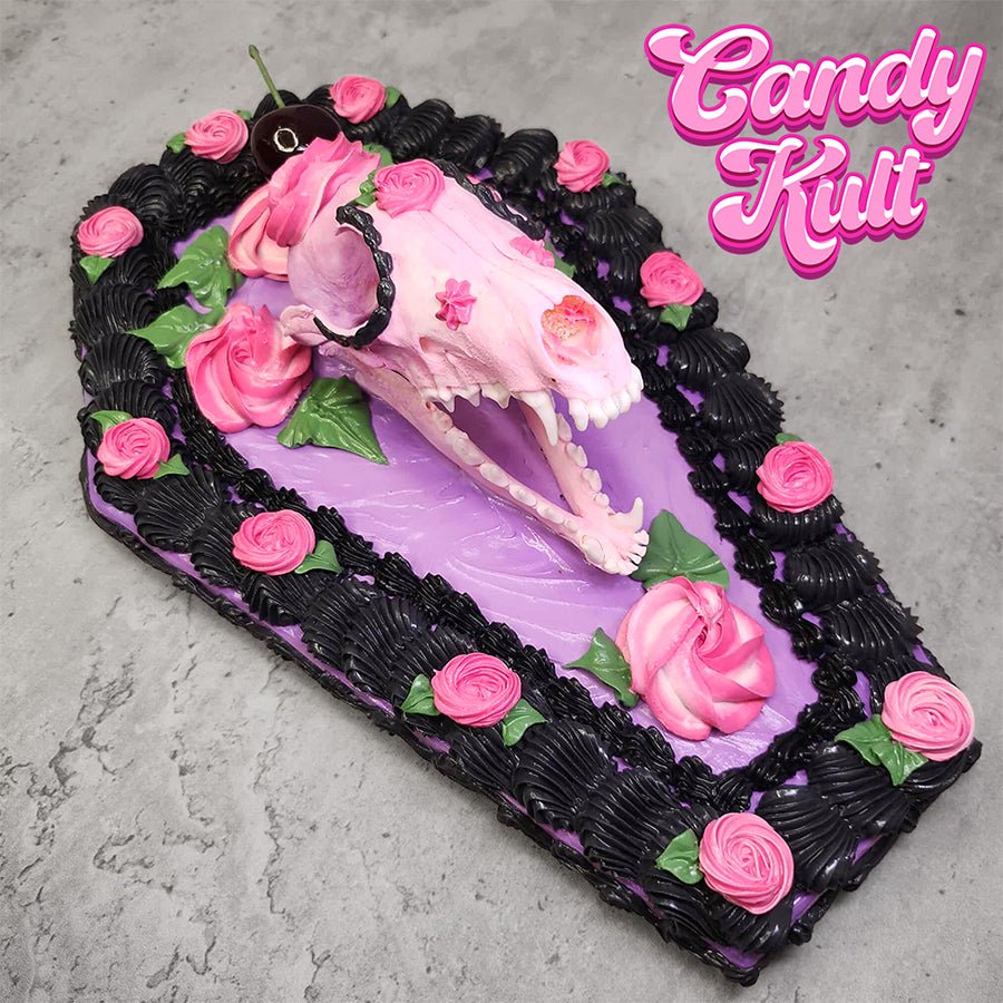 Day of the Dead Sugar Skull Cake Fox Skull Wall Mount Candy Kult Skull Sugar Skull taxidermy Candy Cult - Candy Kult Land - Wishbone - Boo Kitty - Panku - Frosti - Toxic Kitten - Hex - Heart - Cult Candy - Ca