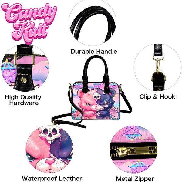 Demonic Bear Fright Candy Boston Crossbody Handbag Candy Kult Bag care bears Crossbody Candy Cult - Candy Kult Land - Wishbone - Boo Kitty - Panku - Frosti - Toxic Kitten - Hex - Heart - Cult Candy - Ca