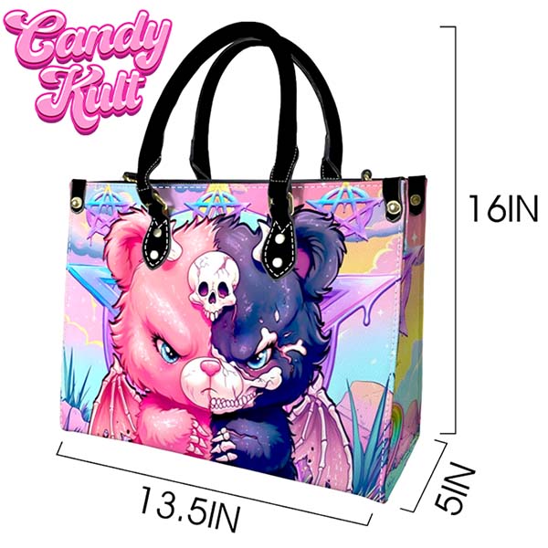 Demonic Bear Fright Candy PU Leather Crossbody Handbag Candy Kult Bag care bears Crossbody Candy Cult - Candy Kult Land - Wishbone - Boo Kitty - Panku - Frosti - Toxic Kitten - Hex - Heart - Cult Candy - Ca