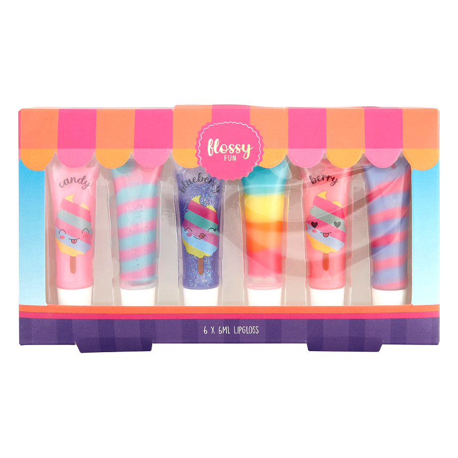 Flossy Fun Lip Gloss 6 Pack Candy Kult Lip Gloss Candy Cult - Candy Kult Land - Wishbone - Boo Kitty - Panku - Frosti - Toxic Kitten - Hex - Heart - Cult Candy - Ca