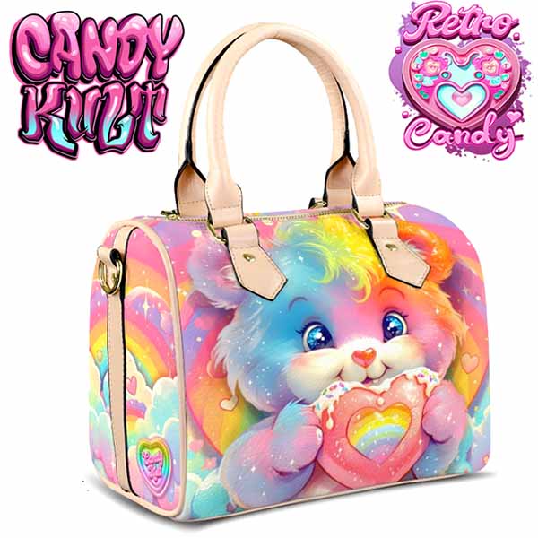 For The Love Of Rainbows Retro Candy Beige Boston Crossbody Handbag Candy Kult Bag care bears Crossbody Candy Cult - Candy Kult Land - Wishbone - Boo Kitty - Panku - Frosti - Toxic Kitten - Hex - Heart - Cult Candy - Ca