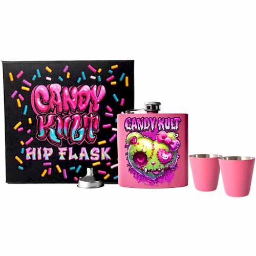 FrankenKitty Heart Fright Candy Pink Candy Kult Hip Flask Set Candy Kult Alcohol Flask Flask Hello Kitty Candy Cult - Candy Kult Land - Wishbone - Boo Kitty - Panku - Frosti - Toxic Kitten - Hex - Heart - Cult Candy - Ca