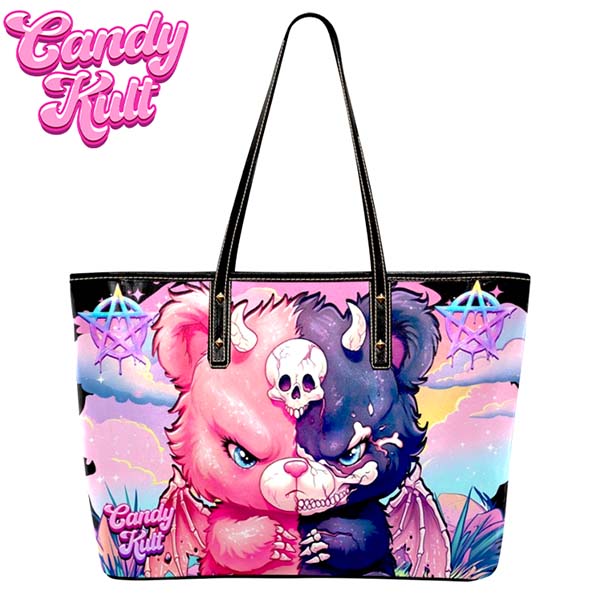 Demonic Bear Fright Candy Large Tote Bag