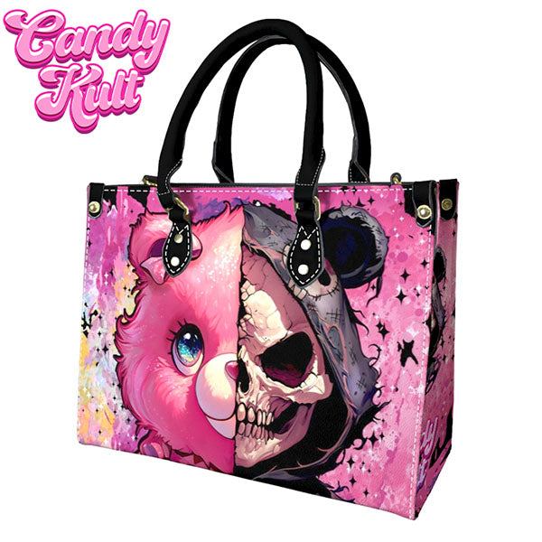Split Personality Bear Fright Candy PU Leather Crossbody Handbag