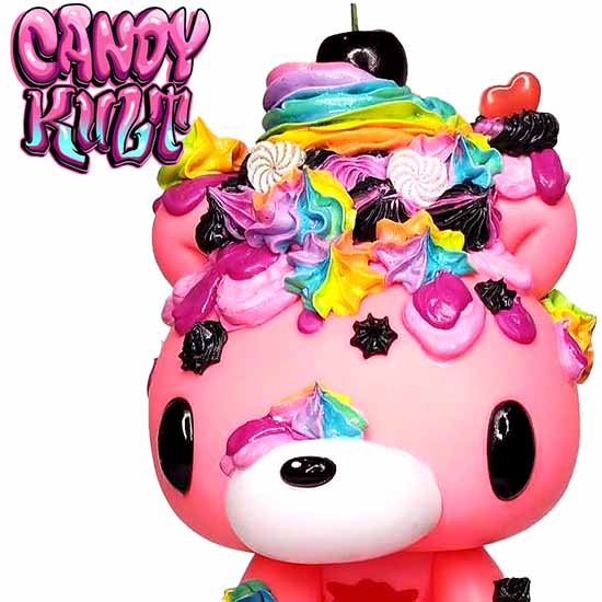 Gloomy Bear Rainbow 2 Tier Heart Cake Sculpture Candy Kult Cake gloomy bear Candy Cult - Candy Kult Land - Wishbone - Boo Kitty - Panku - Frosti - Toxic Kitten - Hex - Heart - Cult Candy - Ca