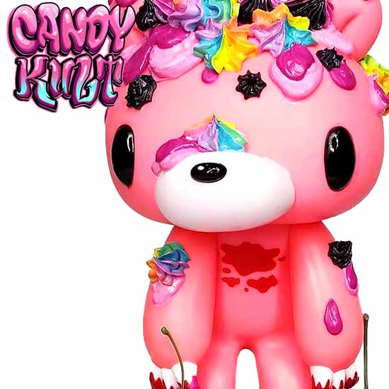 Gloomy Bear Rainbow 2 Tier Heart Cake Sculpture Candy Kult Cake gloomy bear Candy Cult - Candy Kult Land - Wishbone - Boo Kitty - Panku - Frosti - Toxic Kitten - Hex - Heart - Cult Candy - Ca