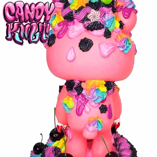 Gloomy Bear Rainbow 2 Tier Heart Cake Sculpture Candy Kult Cake gloomy bear Candy Cult - Candy Kult Land - Wishbone - Boo Kitty - Panku - Frosti - Toxic Kitten - Hex - Heart - Cult Candy - Ca