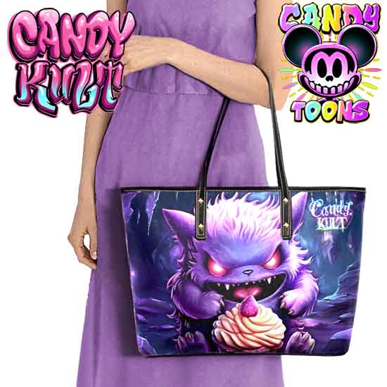Ghost Type Cafe Cupcake Candy Toons Large Tote Bag - Candy Kult - Candy Cult - Candy Kult Land - Wishbone - Boo Kitty - Panku - Frosti - Toxic Kitten - Hex-Heart - Cult Candy - Cake High Heels - [product_vendor}