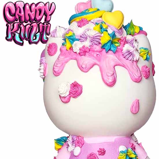 Hello Kitty 2 Tier Confetti Cake Sculpture Candy Kult Cake Hello Kitty Sanrio Candy Cult - Candy Kult Land - Wishbone - Boo Kitty - Panku - Frosti - Toxic Kitten - Hex - Heart - Cult Candy - Ca