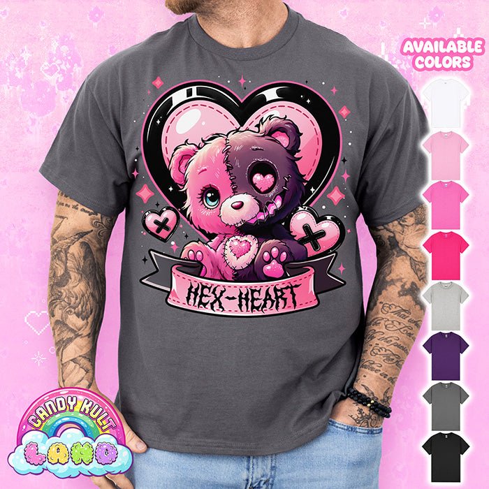 Hex - heart - Candy Kult Land Graphic Tee Candy Kult CHARCOAL S candy kult land ck land hex - heart Candy Cult - Candy Kult Land - Wishbone - Boo Kitty - Panku - Frosti - Toxic Kitten - Hex - Heart - Cult Candy - Ca