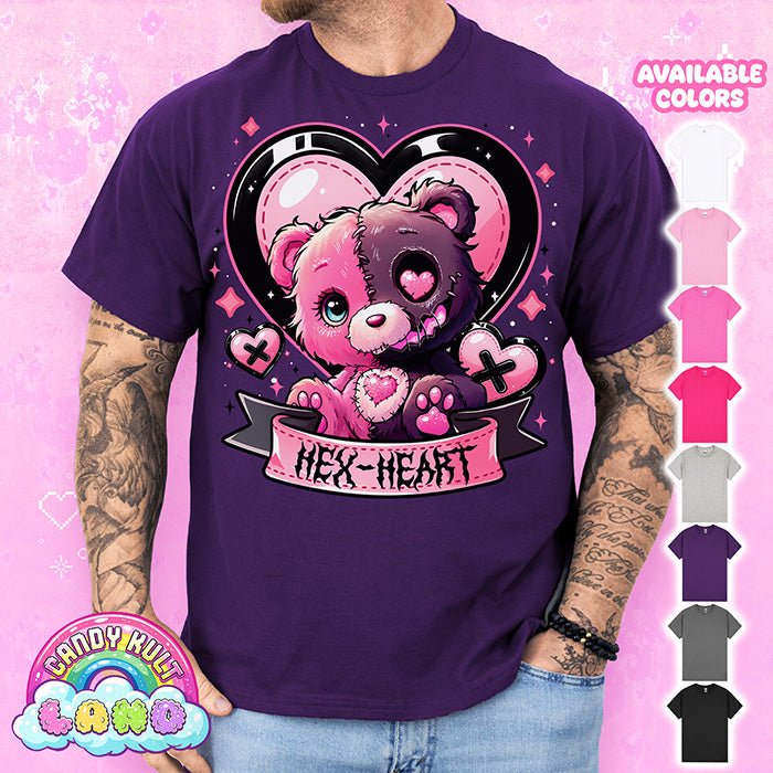 Hex - heart - Candy Kult Land Graphic Tee Candy Kult PURPLE S candy kult land ck land hex - heart Candy Cult - Candy Kult Land - Wishbone - Boo Kitty - Panku - Frosti - Toxic Kitten - Hex - Heart - Cult Candy - Ca