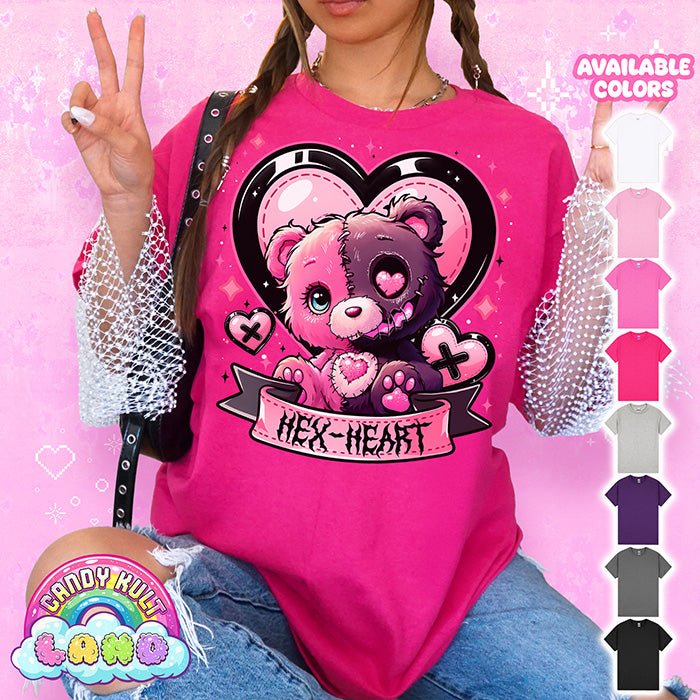 Hex - heart - Candy Kult Land Graphic Tee Candy Kult HELICONIA S candy kult land ck land hex - heart Candy Cult - Candy Kult Land - Wishbone - Boo Kitty - Panku - Frosti - Toxic Kitten - Hex - Heart - Cult Candy - Ca