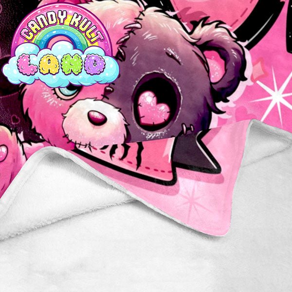 Hex - Heart Candy Kult Land Micro Fleece Blanket Candy Kult 40 x 50 Inch ck land hex - heart Candy Cult - Candy Kult Land - Wishbone - Boo Kitty - Panku - Frosti - Toxic Kitten - Hex - Heart - Cult Candy - Ca