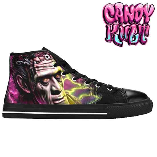 Frankenstein Fright Candy Women's High Top Canvas Shoes - Candy Kult - Candy Cult - Candy Kult Land - Wishbone - Boo Kitty - Panku - Frosti - Toxic Kitten - Hex-Heart - Cult Candy - Cake High Heels - [product_vendor}