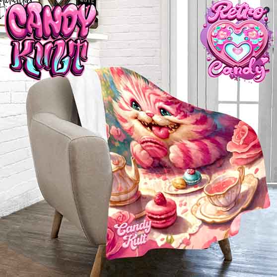 Rose Garden Tea Party Retro Candy Micro Fleece Blanket - Candy Kult - Candy Cult - Cult Candy - Cake High Heels - [product_vendor}