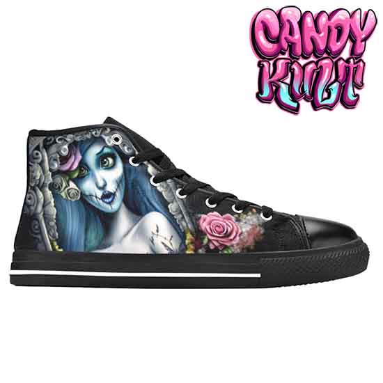 Corpse Bride Waiting For You Fright Candy Men’s High Top Canvas Shoes - Candy Kult - Candy Cult - Candy Kult Land - Wishbone - Boo Kitty - Panku - Frosti - Toxic Kitten - Hex-Heart - Cult Candy - Cake High Heels - [product_vendor}