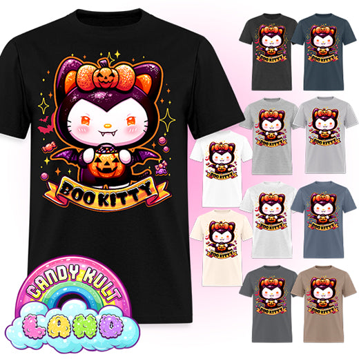 Boo Kitty - Candy Kult Land Men's / Unisex Classic T-Shirt - Candy Kult - Candy Cult - Candy Kult Land - Wishbone - Boo Kitty - Panku - Frosti - Toxic Kitten - Hex-Heart - Cult Candy - Cake High Heels - [product_vendor}