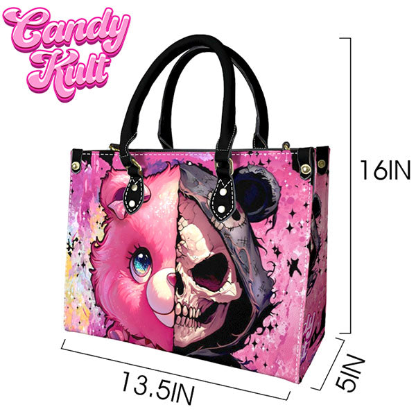 Split Personality Bear Fright Candy PU Leather Crossbody Handbag