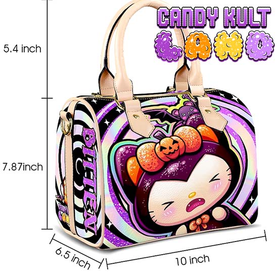 Boo Kitty Origins Bitten Candy Kult Land Beige Boston Crossbody Handbag - Candy Kult - Candy Cult - Candy Kult Land - Wishbone - Boo Kitty - Panku - Frosti - Toxic Kitten - Hex-Heart - Cult Candy - Cake High Heels - [product_vendor}