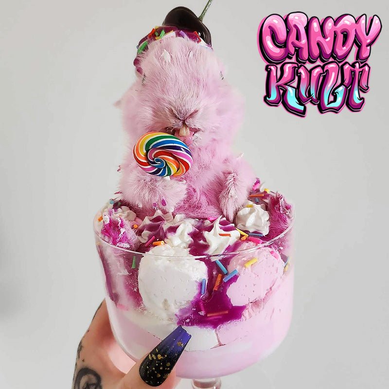 Ice Cream Sundae Lollipop Bunny Candy Kult bunny taxidermy Candy Cult - Candy Kult Land - Wishbone - Boo Kitty - Panku - Frosti - Toxic Kitten - Hex - Heart - Cult Candy - Ca