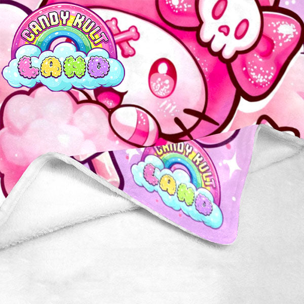 Wishbone Cotton Candy Dream Candy Kult Land Micro Fleece Blanket - Candy Kult - Candy Cult - Candy Kult Land - Wishbone - Boo Kitty - Panku - Frosti - Toxic Kitten - Hex-Heart - Cult Candy - Cake High Heels - [product_vendor}