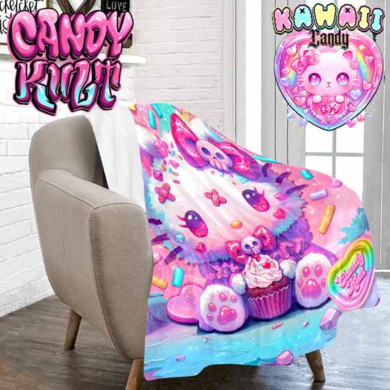 Pastel Purrfection Kawaii Candy Micro Fleece Blanket - Candy Kult - Candy Cult - Cult Candy - Cake High Heels - [product_vendor}