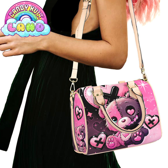 Hex-Heart Candy Kult Land Beige Boston Crossbody Handbag