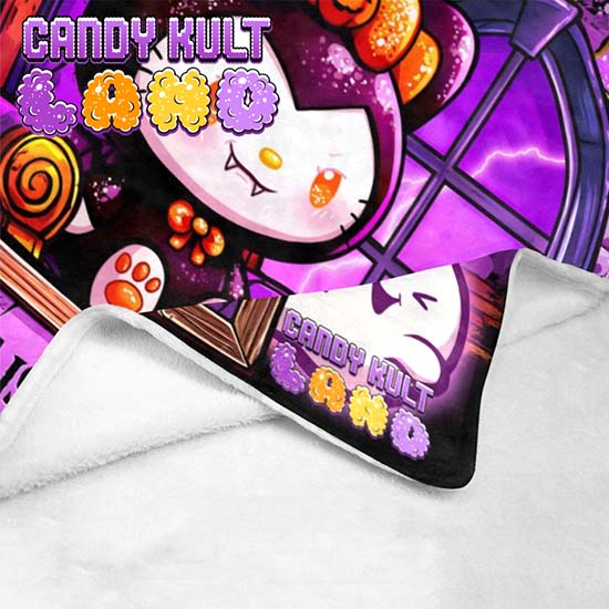 Boo Kitty Home Is Where The Haunt Is Candy Kult Land Micro Fleece Blanket - Candy Kult - Candy Cult - Candy Kult Land - Wishbone - Boo Kitty - Panku - Frosti - Toxic Kitten - Hex-Heart - Cult Candy - Cake High Heels - [product_vendor}