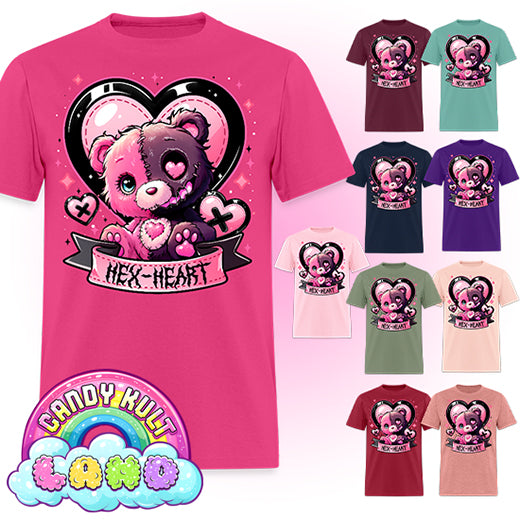 Hex-Heart - Candy Kult Land COLOUR Men's / Unisex Classic T-Shirt - Candy Kult - Candy Cult - Candy Kult Land - Wishbone - Boo Kitty - Panku - Frosti - Toxic Kitten - Hex-Heart - Cult Candy - Cake High Heels - [product_vendor}