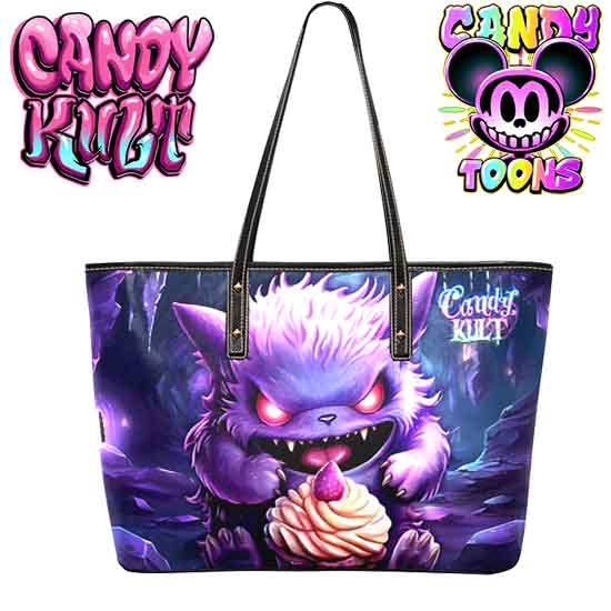 Ghost Type Cafe Cupcake Candy Toons Large Tote Bag - Candy Kult - Candy Cult - Candy Kult Land - Wishbone - Boo Kitty - Panku - Frosti - Toxic Kitten - Hex-Heart - Cult Candy - Cake High Heels - [product_vendor}