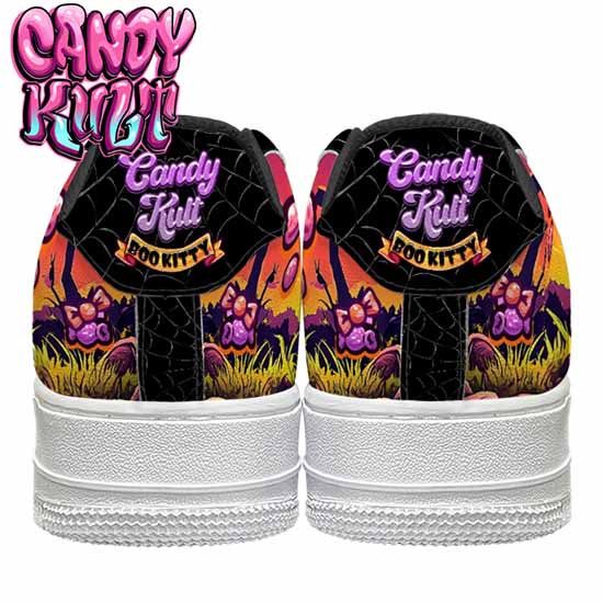 Boo Kitty Sunset Graveyard Candy Kult Kicks Women's Sneakers V4b - Candy Kult - Candy Cult - Cult Candy - Cake High Heels - [product_vendor}