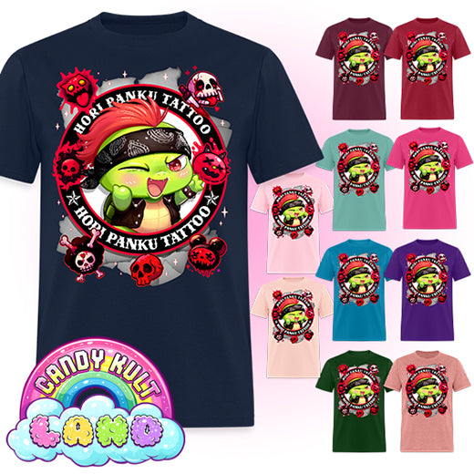Hori Panku Tattoo Black - Candy Kult Land COLOUR Men's / Unisex Classic T-Shirt - Candy Kult - Candy Cult - Candy Kult Land - Wishbone - Boo Kitty - Panku - Frosti - Toxic Kitten - Hex-Heart - Cult Candy - Cake High Heels - [product_vendor}