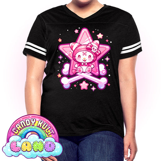 Wishbone Crossbones - Candy Kult Land Women’s Vintage Sport T-Shirt - Candy Kult - Candy Cult - Candy Kult Land - Wishbone - Boo Kitty - Panku - Frosti - Toxic Kitten - Hex-Heart - Cult Candy - Cake High Heels - [product_vendor}