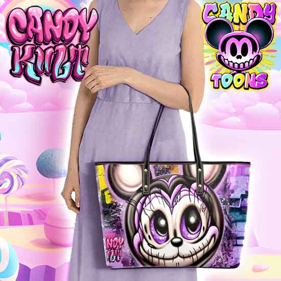Graffiti Mouse Candy Toons Large Tote Bag - Candy Kult - Candy Cult - Candy Kult Land - Wishbone - Boo Kitty - Panku - Frosti - Toxic Kitten - Hex-Heart - Cult Candy - Cake High Heels - [product_vendor}