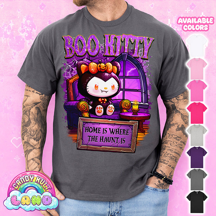 Boo Kitty Home Is Where The Haunt Is - Candy Kult Land Graphic Tee