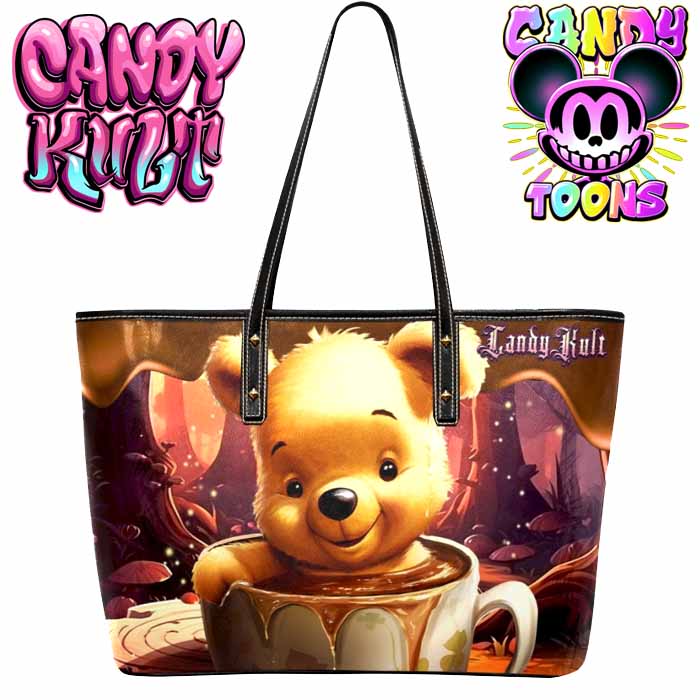 Winnie Coffee Candy Toons Large Tote Bag - Candy Kult - Candy Cult - Candy Kult Land - Wishbone - Boo Kitty - Panku - Frosti - Toxic Kitten - Hex-Heart - Cult Candy - Cake High Heels - [product_vendor}