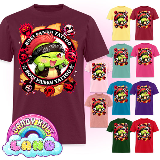 Hori Panku Tattoo - Candy Kult Land COLOUR Men's / Unisex Classic T-Shirt - Candy Kult - Candy Cult - Candy Kult Land - Wishbone - Boo Kitty - Panku - Frosti - Toxic Kitten - Hex-Heart - Cult Candy - Cake High Heels - [product_vendor}
