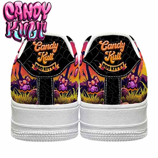 Boo Kitty Sunset Graveyard Candy Kult Kicks Women's Sneakers V1 - Candy Kult - Candy Cult - Cult Candy - Cake High Heels - [product_vendor}