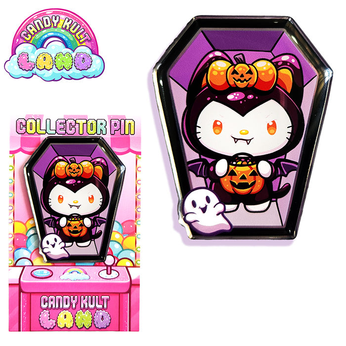 Boo Kitty Coffin Collector Pin - Candy Kult - Candy Cult - Candy Kult Land - Wishbone - Boo Kitty - Panku - Frosti - Toxic Kitten - Hex-Heart - Cult Candy - Cake High Heels - [product_vendor}