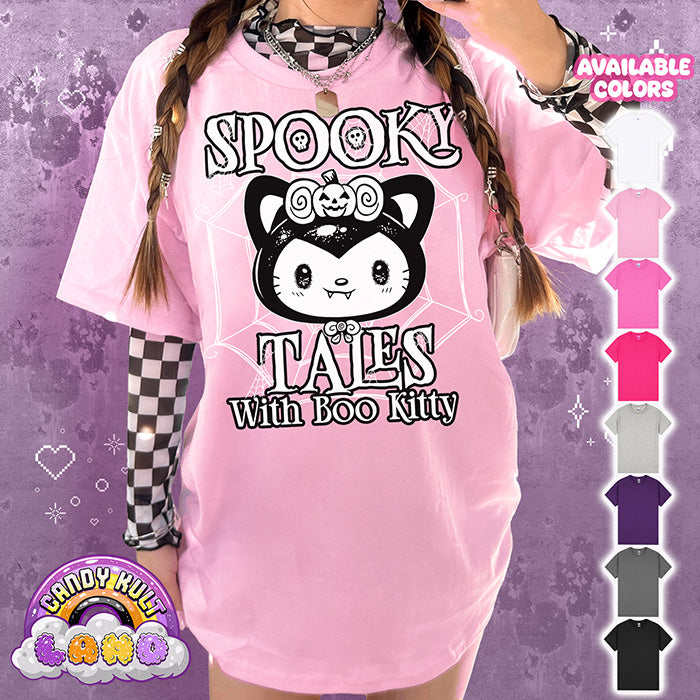Spooky Tales With Boo Kitty - Candy Kult Land Graphic Tee